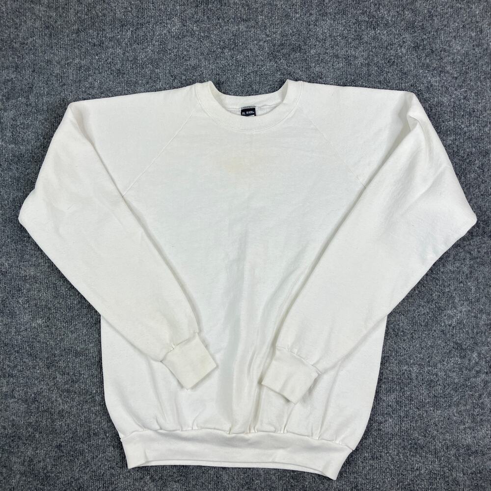 Screen Stars Sweatshirt Mens XL White Pullover Crewneck‎ Vintage